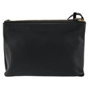 CELINE Trio Umhängetasche Leder Schwarz Gold Auth 180834-3
