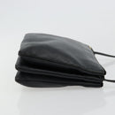 CELINE Trio Umhängetasche Leder Schwarz Gold Auth 180834-4