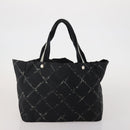 CHANEL New Travel Line Tote Bag Canvas 6 Set Black Brown pink CC Auth 180838-19