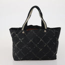 CHANEL New Travel Line Tote Bag Canvas 6 Set Black Brown pink CC Auth 180838-20