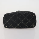 CHANEL New Travel Line Tote Bag Canvas 6 Set Black Brown pink CC Auth 180838-22