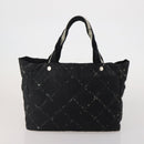 CHANEL New Travel Line Tote Bag Canvas 6 Set Black Brown pink CC Auth 180838-25