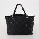 CHANEL New Travel Line Tote Bag Canvas 6 Set Black Brown pink CC Auth 180838-26