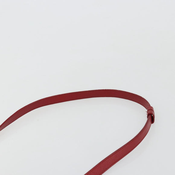 SAINT LAURENT Baby Kabas Hand Bag Leather 2way Red Gold Auth 180845A