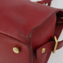 SAINT LAURENT Baby Kabas Hand Bag Leather 2way Red Gold Auth 180845A-12