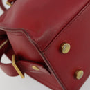 SAINT LAURENT Baby Kabas Hand Bag Leather 2way Red Gold Auth 180845A-15