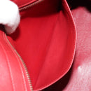 SAINT LAURENT Baby Kabas Hand Bag Leather 2way Red Gold Auth 180845A-23