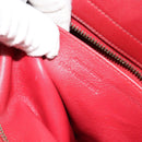 SAINT LAURENT Baby Kabas Hand Bag Leather 2way Red Gold Auth 180845A-24