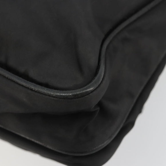 PRADA Shoulder Bag Nylon Black Silver Auth 180848