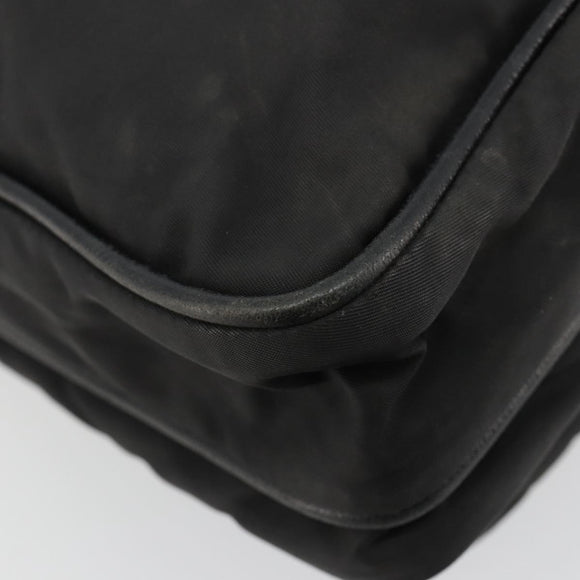 PRADA Shoulder Bag Nylon Black Silver Auth 180848