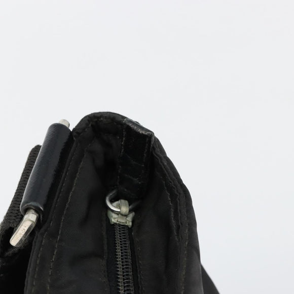 PRADA Shoulder Bag Nylon Black Silver Auth 180848