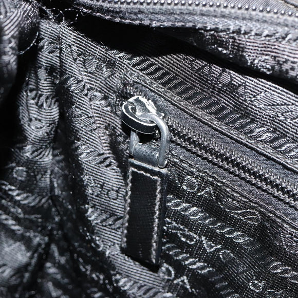 PRADA Shoulder Bag Nylon Black Silver Auth 180848