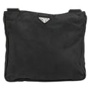 PRADA Shoulder Bag Nylon Black Silver Auth 180848-2