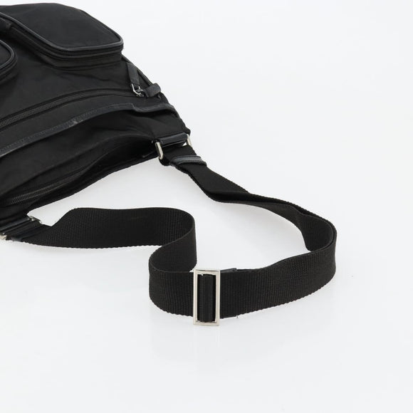 PRADA Shoulder Bag Nylon Black Silver Auth 180848