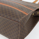 CELINE Macadam Canvas Tote Bag PVC Leather Brown Gold Auth 180849-9