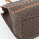 CELINE Macadam Canvas Tote Bag PVC Leather Brown Gold Auth 180849-14