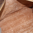 CELINE Macadam Canvas Tote Bag PVC Leather Brown Gold Auth 180849-11