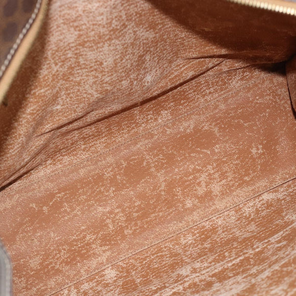 CELINE Macadam Canvas Tote Bag PVC Leather Brown Gold Auth 180849