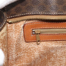 CELINE Macadam Canvas Tote Bag PVC Leather Brown Gold Auth 180849-20