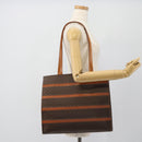 CELINE Macadam Canvas Tote Bag PVC Leather Brown Gold Auth 180849-22
