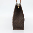 CELINE Macadam Canvas Tote Bag PVC Leather Brown Gold Auth 180849-3