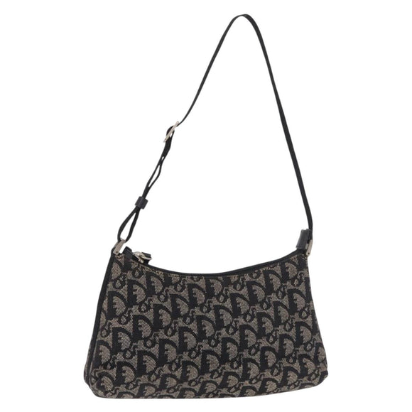 Christian Dior Trotter Canvas Accessoiretas Zwart Zilver Auth 180853A