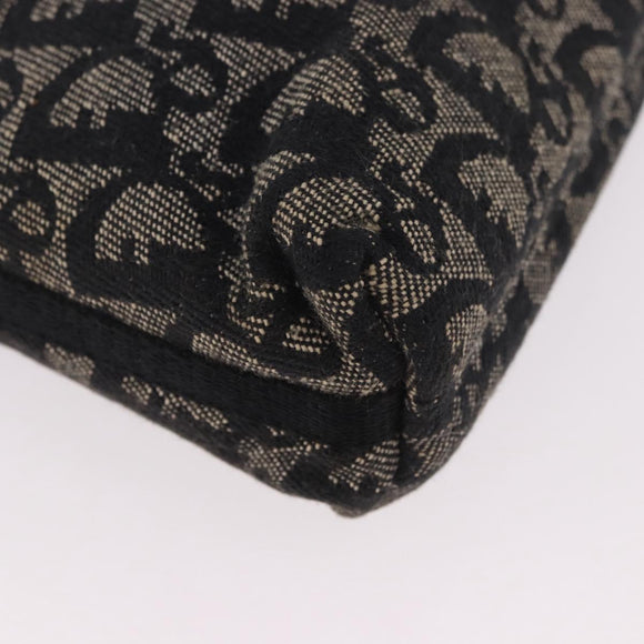 Christian Dior Trotter Canvas Accessoiretas Zwart Zilver Auth 180853A