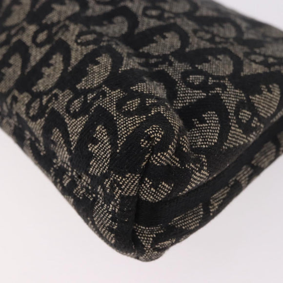 Christian Dior Trotter Canvas Accessoiretas Zwart Zilver Auth 180853A