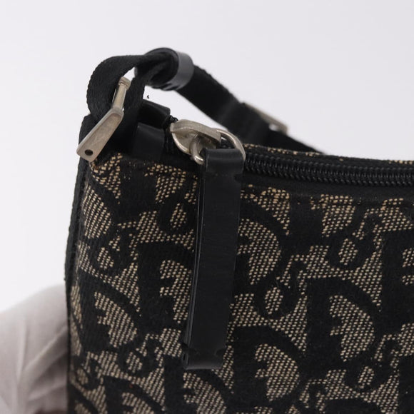 Christian Dior Trotter Canvas Accessoiretas Zwart Zilver Auth 180853A