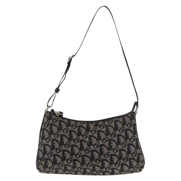 Christian Dior Trotter Canvas Accessoiretas Zwart Zilver Auth 180853A
