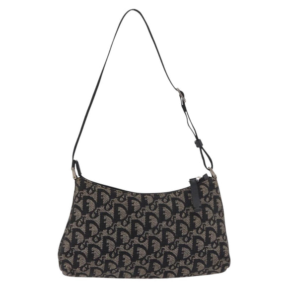 Christian Dior Trotter Canvas Accessoiretas Zwart Zilver Auth 180853A