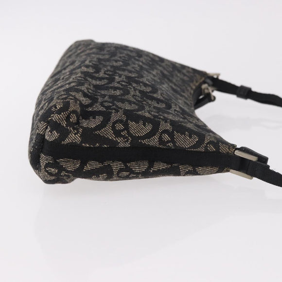 Christian Dior Trotter Canvas Accessoiretas Zwart Zilver Auth 180853A