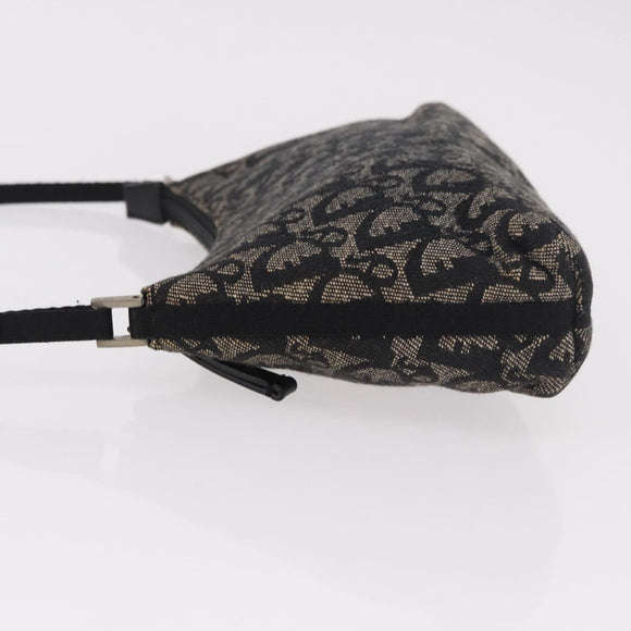 Christian Dior Trotter Canvas Accessoiretas Zwart Zilver Auth 180853A