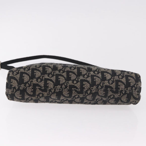 Christian Dior Trotter Canvas Accessoiretas Zwart Zilver Auth 180853A