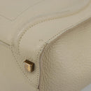 CELINE Luggage Micro Tote Bag Leather Ivory Gold Auth 180856-9