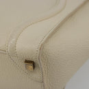 CELINE Luggage Micro Tote Bag Leather Ivory Gold Auth 180856-15