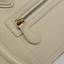 CELINE Luggage Micro Tote Bag Leather Ivory Gold Auth 180856-18