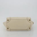 CELINE Luggage Micro Tote Bag Leather Ivory Gold Auth 180856-5