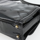 CHANEL Schoudertas Lakleer Zwart Goud CC Auth 180857-15