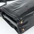 CHANEL Schoudertas Lakleer Zwart Goud CC Auth 180857-16