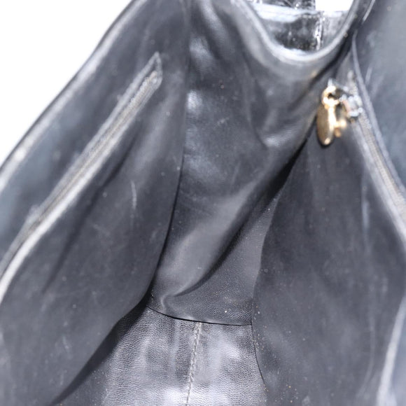 CHANEL Schoudertas Lakleer Zwart Goud CC Auth 180857