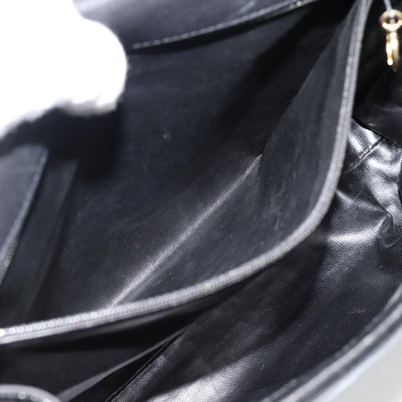 CHANEL Schoudertas Lakleer Zwart Goud CC Auth 180857