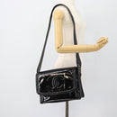CHANEL Schoudertas Lakleer Zwart Goud CC Auth 180857-25