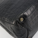 Salvatore Ferragamo Vala Hand Bag Leather Black Gold Auth 180858-14
