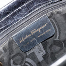 Salvatore Ferragamo Vala Hand Bag Leather Black Gold Auth 180858-12