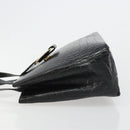 Salvatore Ferragamo Vala Hand Bag Leather Black Gold Auth 180858-4