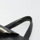 Salvatore Ferragamo Vala Hand Bag Leather Black Gold Auth 180858-8