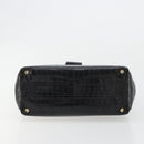 Salvatore Ferragamo Vala Hand Bag Leather Black Gold Auth 180858-5