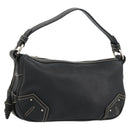 BALLY Umhängetasche Leder Schwarz Silber Auth 180860A-1