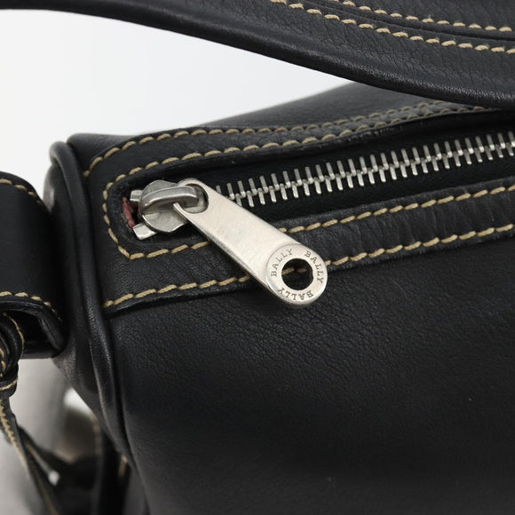 BALLY Umhängetasche Leder Schwarz Silber Auth 180860A